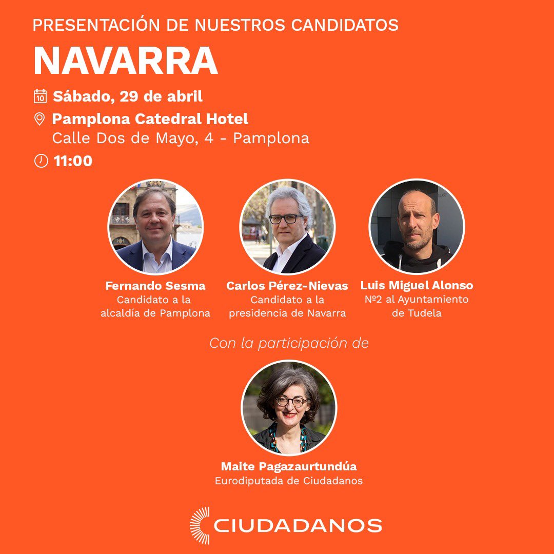 Presentación candidatos Ciudadanos Navarra 28-M
